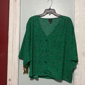 Worthington Cheetah Blouse, Size XL